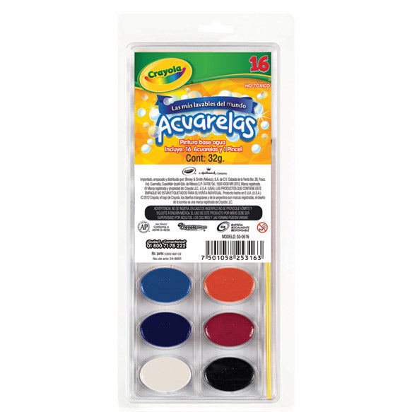 ACUARELAS PALETA C/16 CRAYOLA