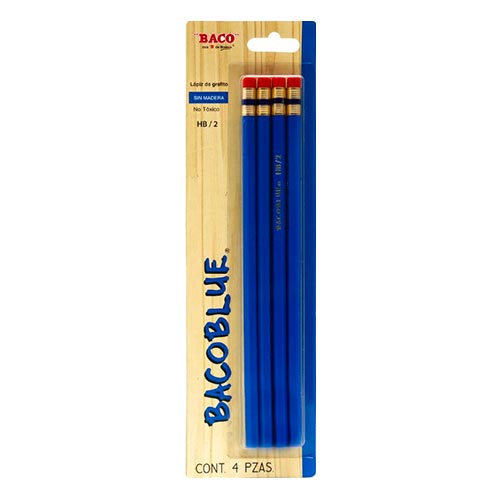 LAPIZ BACOBLUE NO.2 C/4PZ