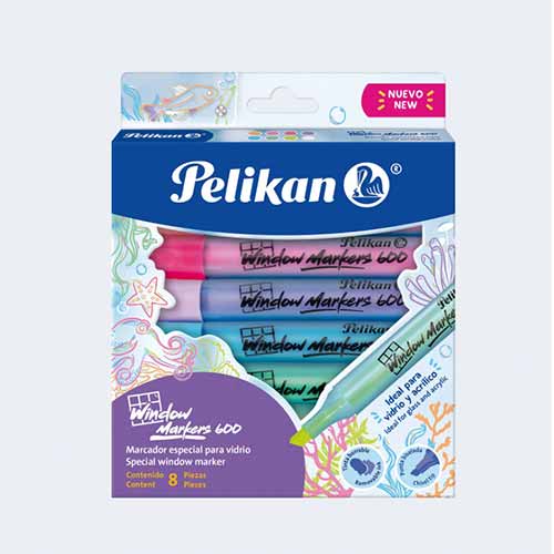 MARCADOR ESPECIAL DE VIDRIO PELIKAN C/8PZ