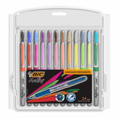 MARCADOR PERM. BIC UF INTENSITY ESTUCHE C/24PZ