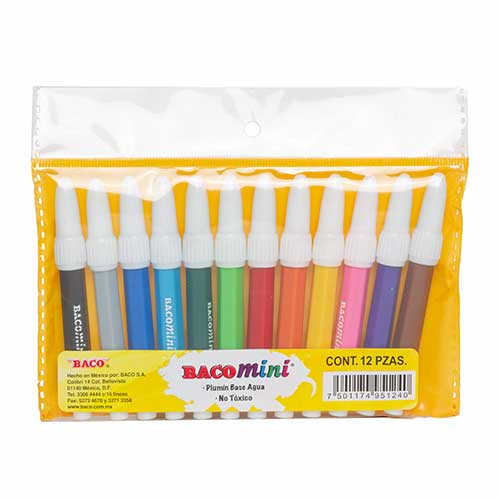 PLUMONES BACO MINI ESTUCHE C/12 PZ