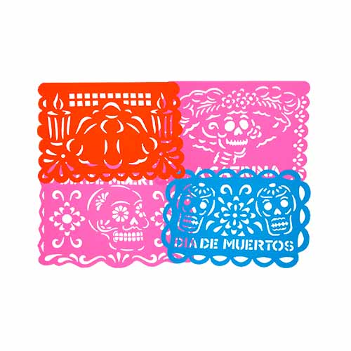 T. MUERTOS PADI PAPEL PICADO 48X33CM C/12PLIEGOS