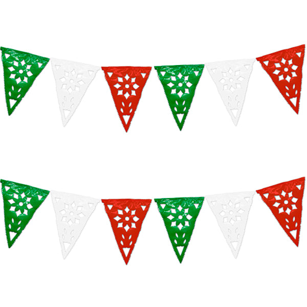 ADORNO FIESTAS PATRIAS BANDERIN TRICOLOR 10MTS