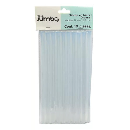 BARRA DE SILICON GRUESO 11MMX20CM PSIL6 C/10PZ JUMBO