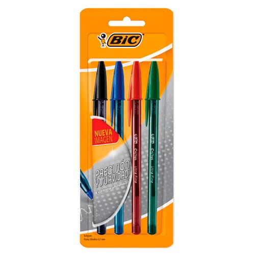 BOLIGRAFO BIC CRISTAL PRECISION Y SUAVIDAD BLISTER C/4PZ SUR