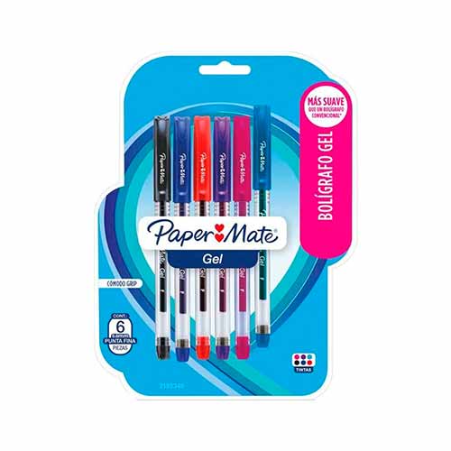 BOLIGRAFO GEL PAPER MATER BLISTER C/6PZ