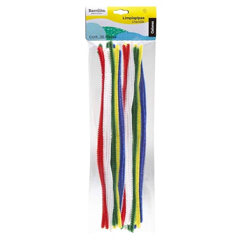 CHENILLE BARRILITO C/30PZ COLORES FUERTES
