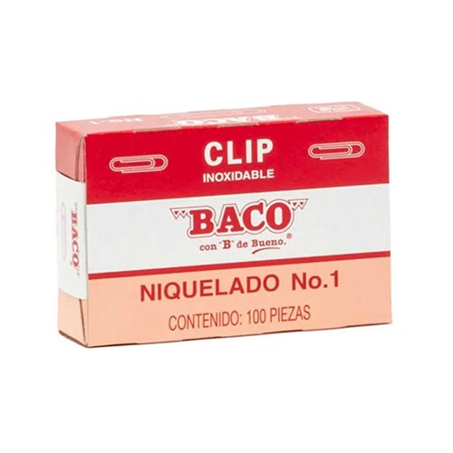CLIPS NIQUEL. NO. 1 BACO C/100PZ