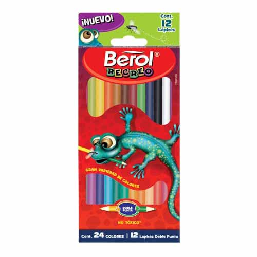 COLORES BEROL RECREO LARGO C/12PZ DOBLE PUNTA