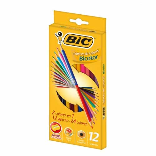 COLORES BIC KIDS BICOLOR LARGOS C/12PZ