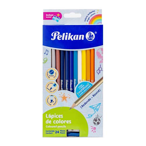 COLORES PELIKAN REDONDOS LARGOS C/24 PZ 4MM