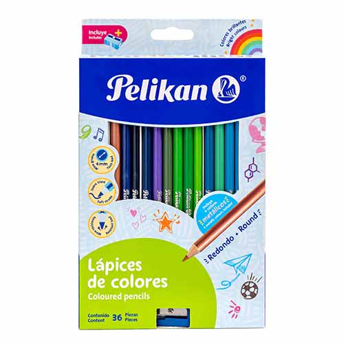 COLORES PELIKAN REDONDOS LARGOS C/36 PZ 4MM
