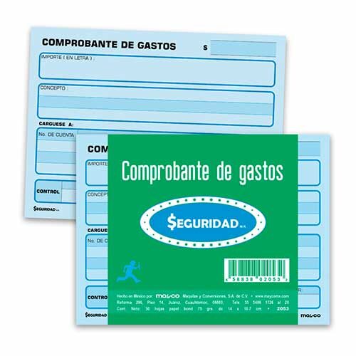 COMPROBANTE DE GASTOS SEGURIDAD 2053 C/150H
