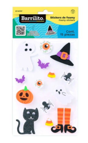 STICKERS HALLOWEEN DE FOAMY SFH8787 BARRILITO C/15PZ