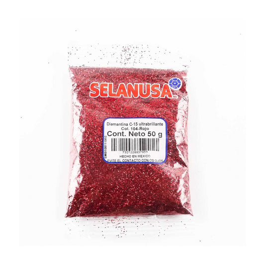 DIAMANTINA ULTRABRILLANTE C-15 C/50GMS 104 ROJO