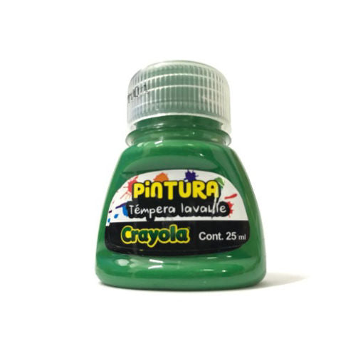 PINTURA TEMPERA LAVABLE CRAYOLA 25ML VERDE PZ.