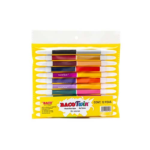 PLUMONES BACO TWIN ESTUCHE C/12PZ