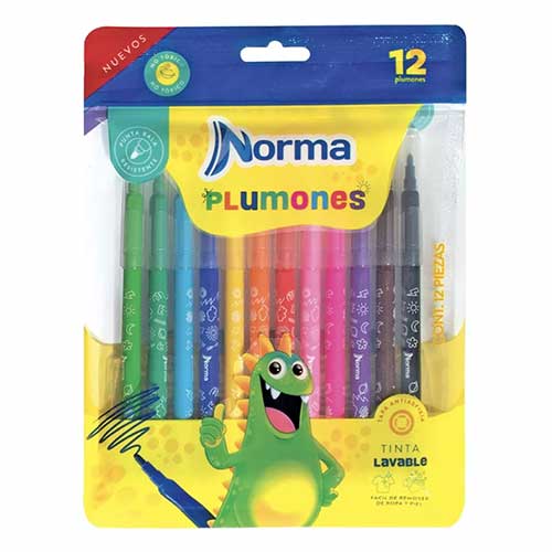 PLUMONES LAVABLES NORMA C/12PZ