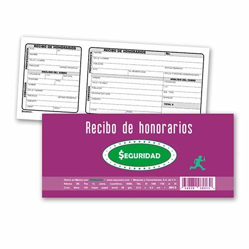 RECIBOS HONORARIOS C/100H SEGURIDAD PZ