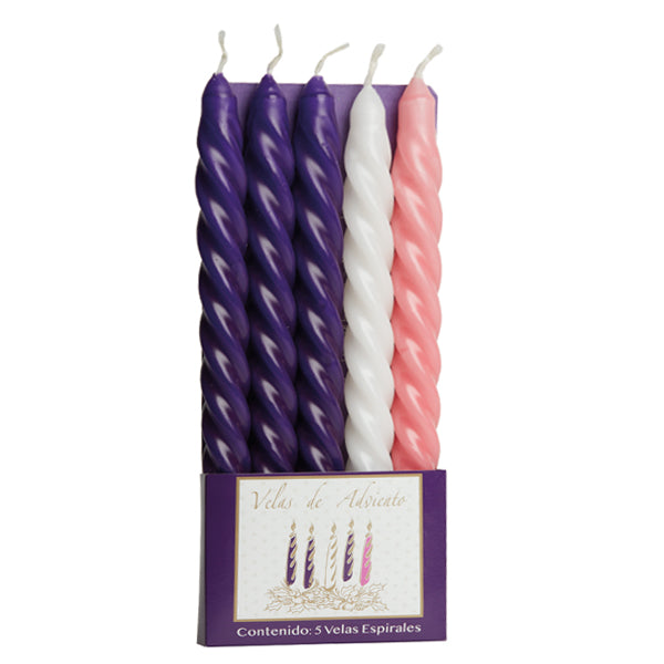 VELA ESPIRAL DE ADVIENTO C/5PZ
