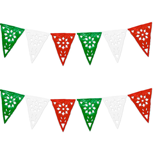 ADORNO FIESTAS PATRIAS BANDERIN TRICOLOR 10MTS