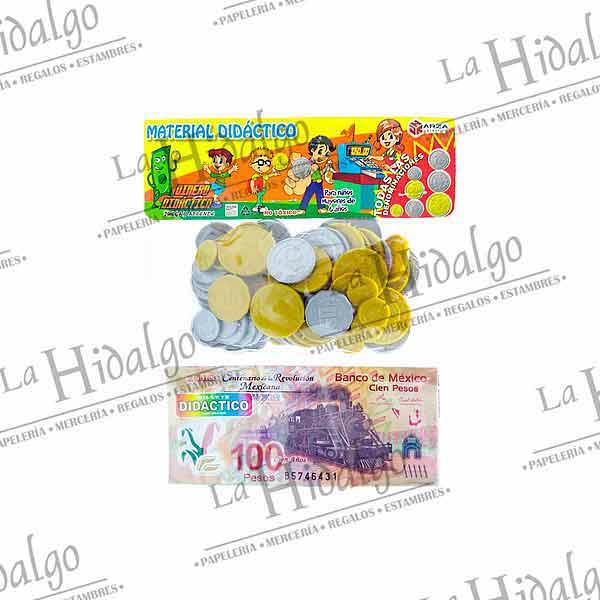 Caja con dinero falso para juego infantil billetes de juguete