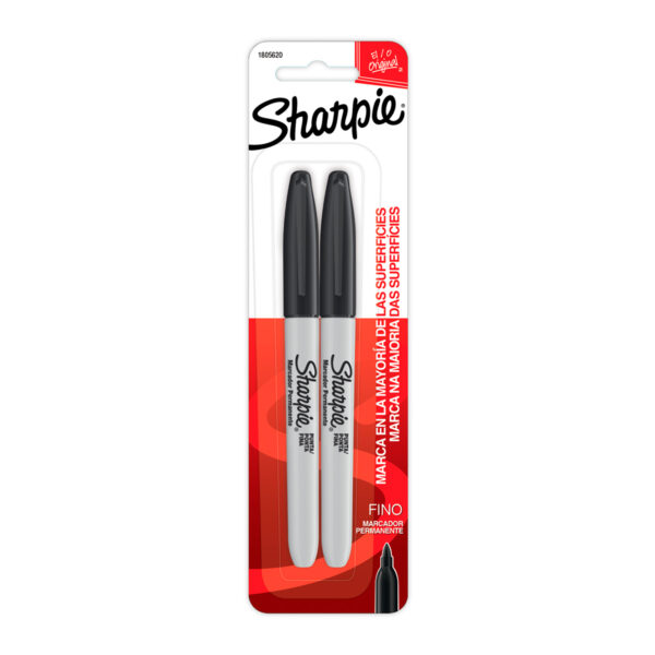 MARCADOR SHARPIE FINO NEGRO BLISTER C/2PZ
