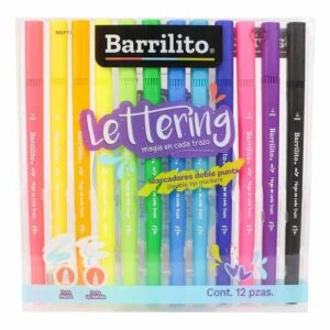 MARCADORES DOBLE PUNTA MDP12 BARRILITO ESTUCHE C/12PZ