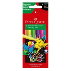 PLUMONES FABER C. FIESTA C/6PZ NEON