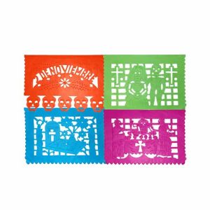 T. MUERTOS PAPEL PICADO OCTAVO PLIEGO C/100H COLORES SURTIDOS